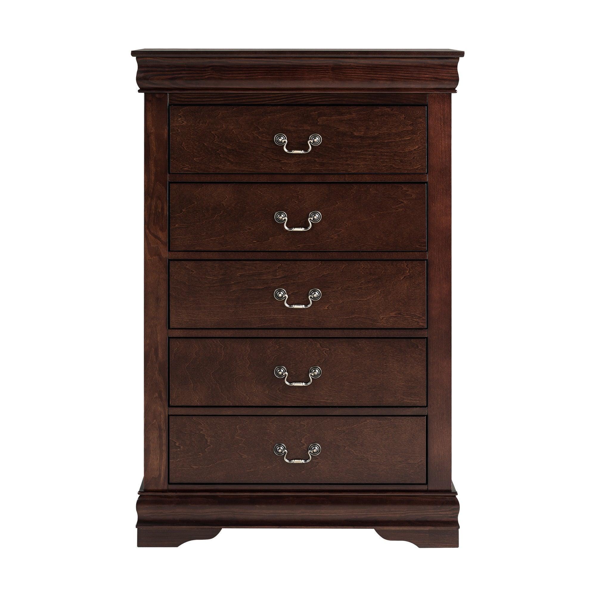 Transitional 5-Drawer Dresser Chest with Classic Bracket Feet