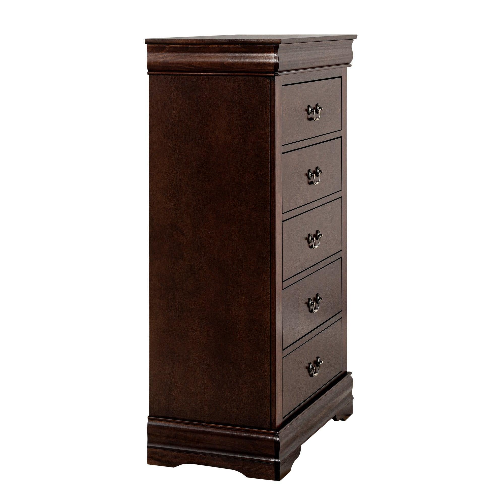 Transitional 5-Drawer Dresser Chest with Classic Bracket Feet
