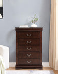 Transitional 5-Drawer Dresser Chest with Classic Bracket Feet