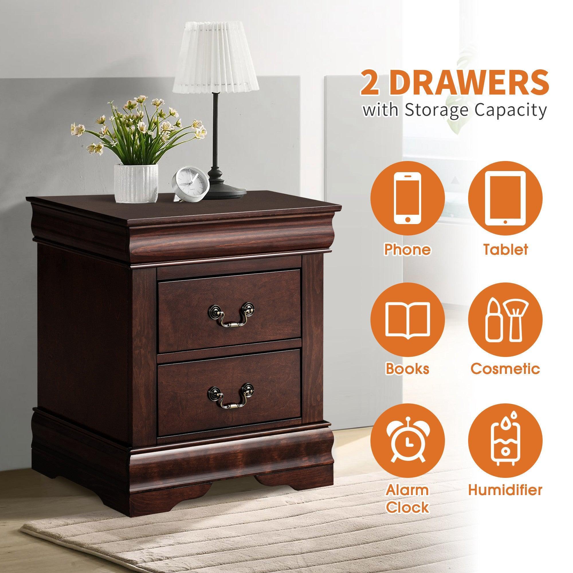 Louis Philippe Style Wood Nightstand