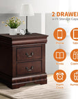 Louis Philippe Style Wood Nightstand