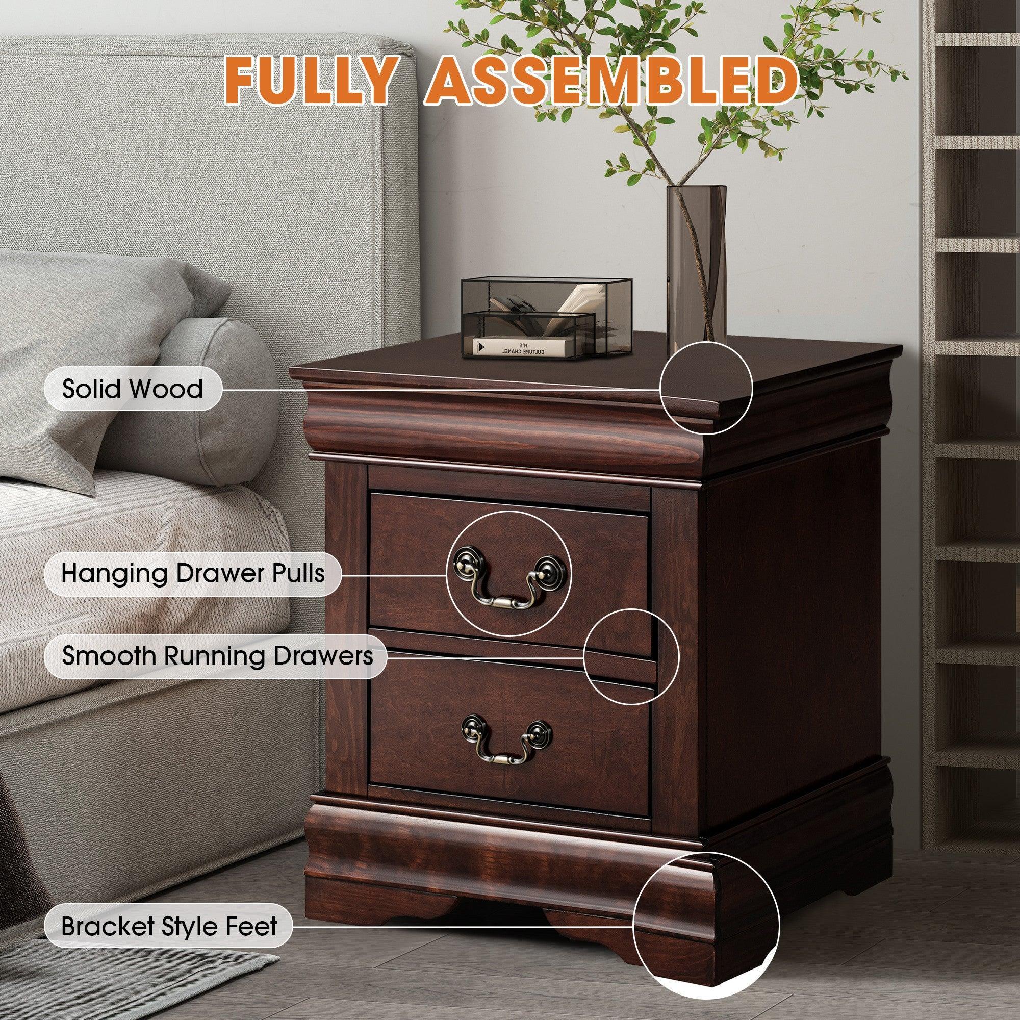 Louis Philippe Style Wood Nightstand