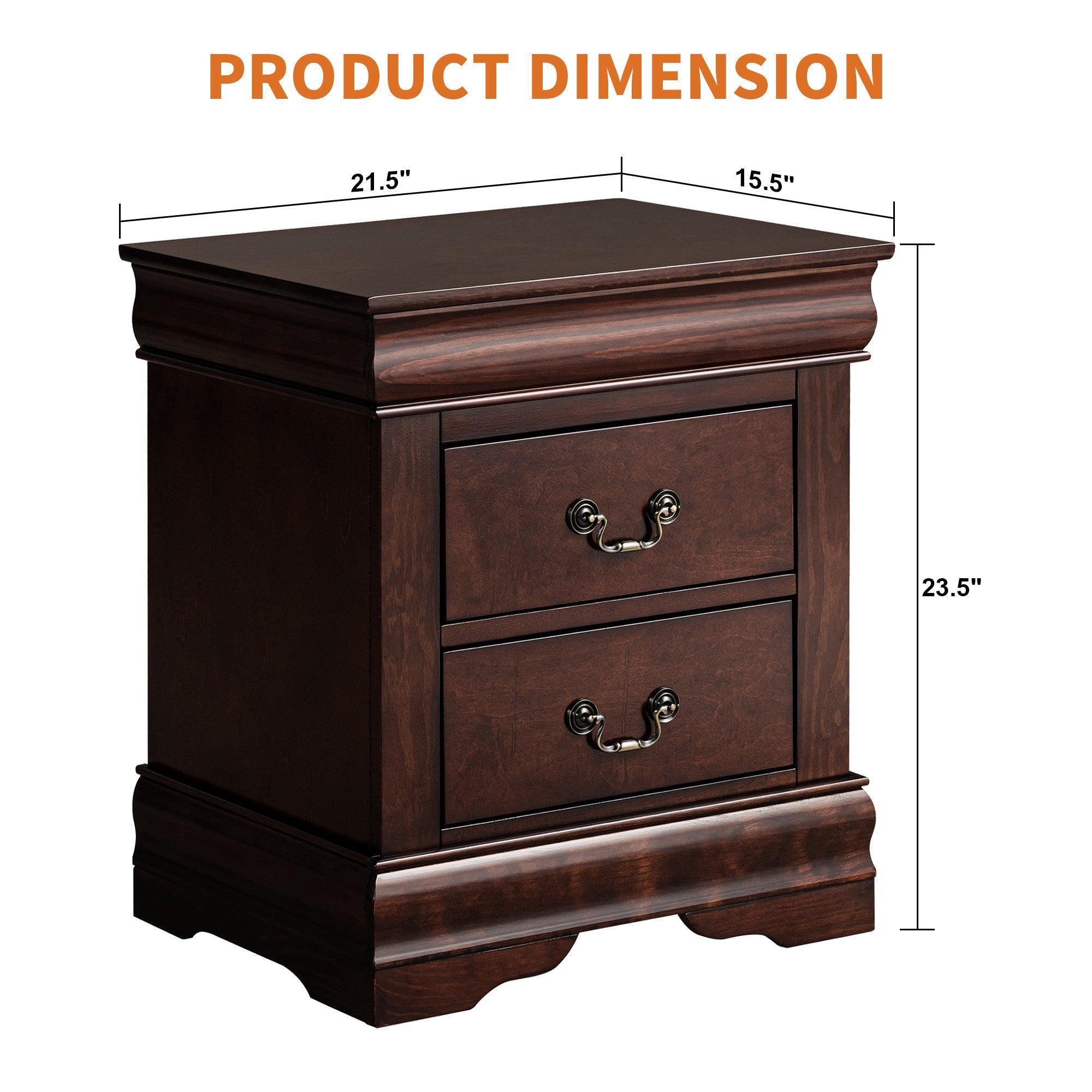 Louis Philippe Style Wood Nightstand