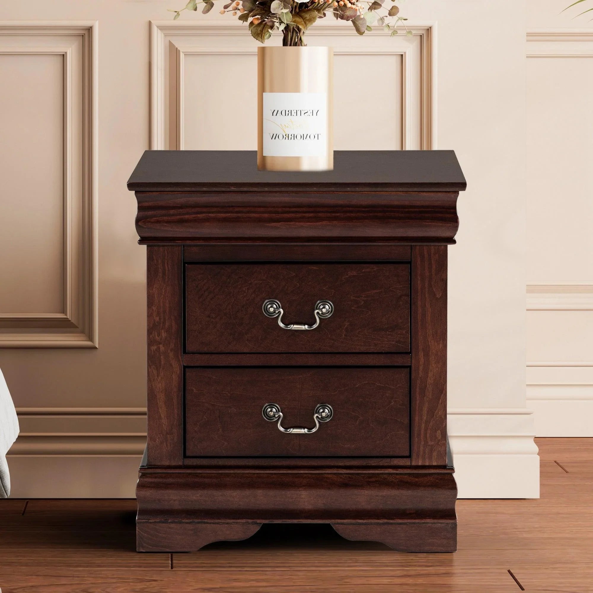 Louis Philippe Style Wood Nightstand
