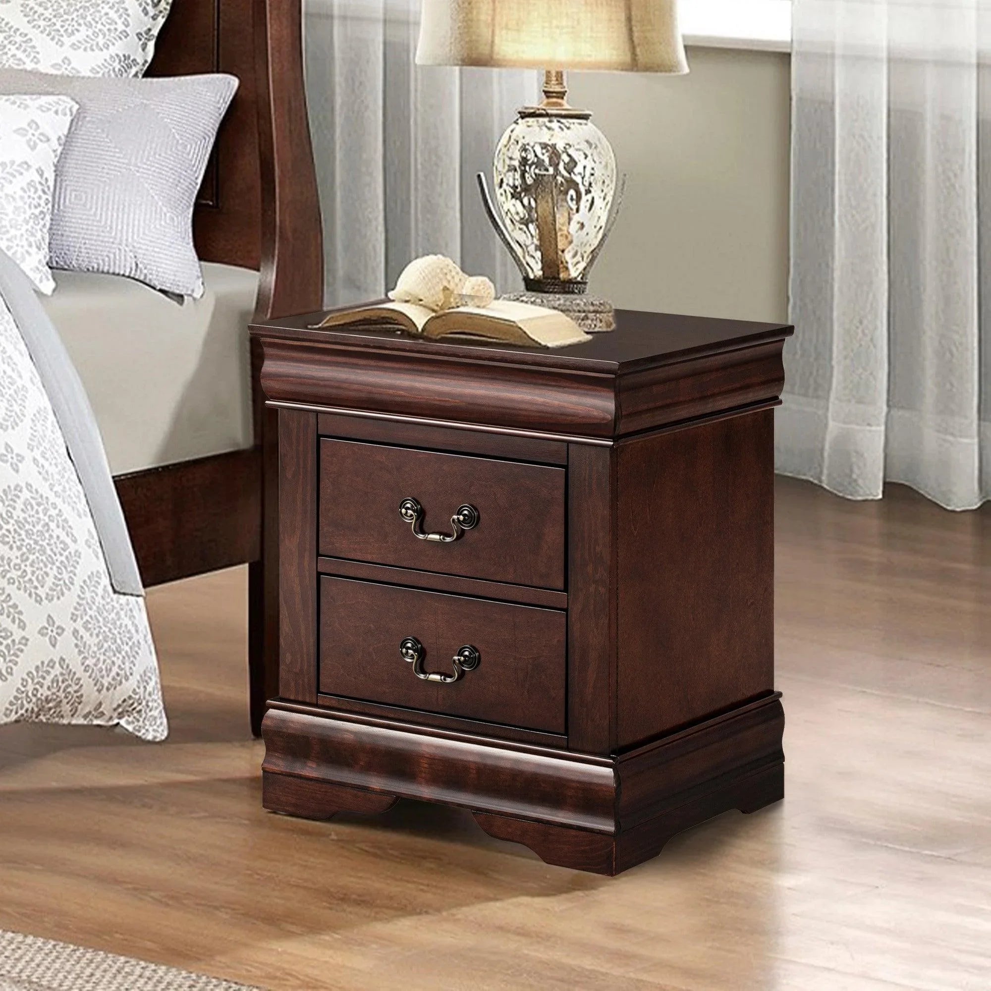 Louis Philippe Style Wood Nightstand