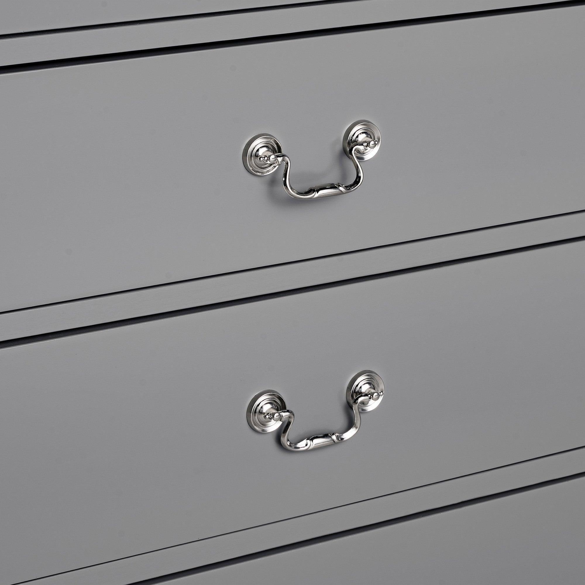 Transitional 5-Drawer Dresser Chest with Classic Bracket Feet