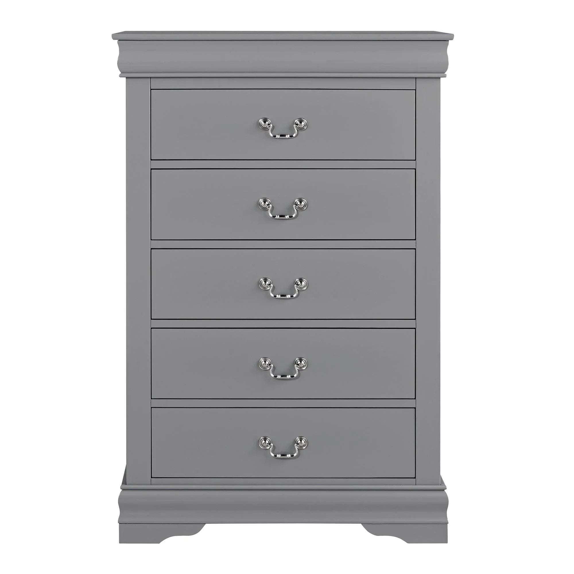 Transitional 5-Drawer Dresser Chest with Classic Bracket Feet