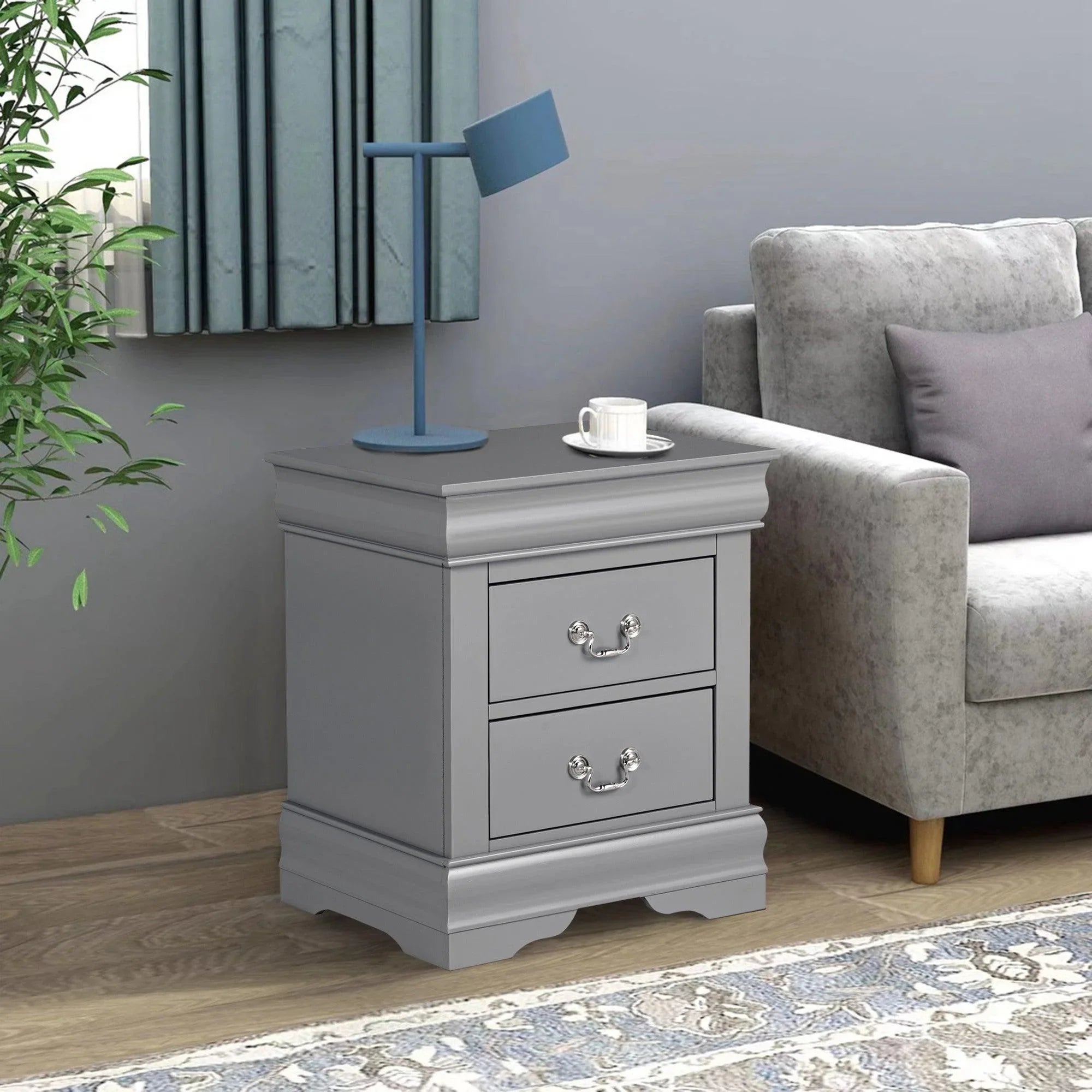 Louis Philippe Style Wood Nightstand