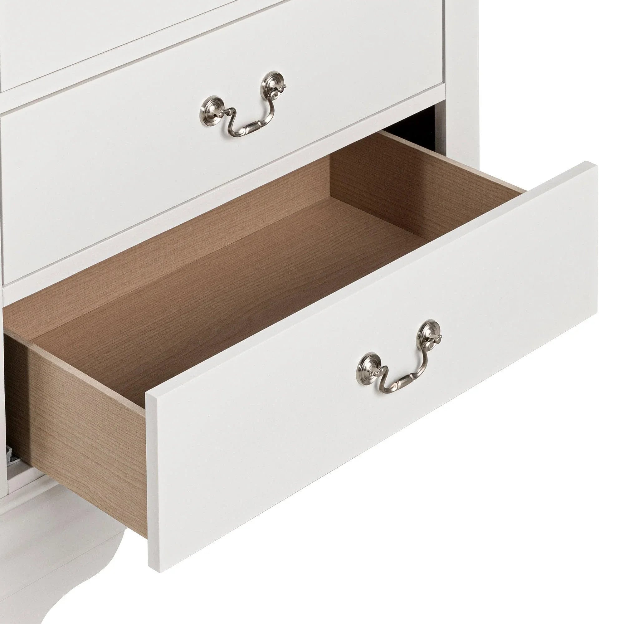 Transitional 5-Drawer Dresser Chest with Classic Bracket Feet
