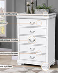 Transitional 5-Drawer Dresser Chest with Classic Bracket Feet