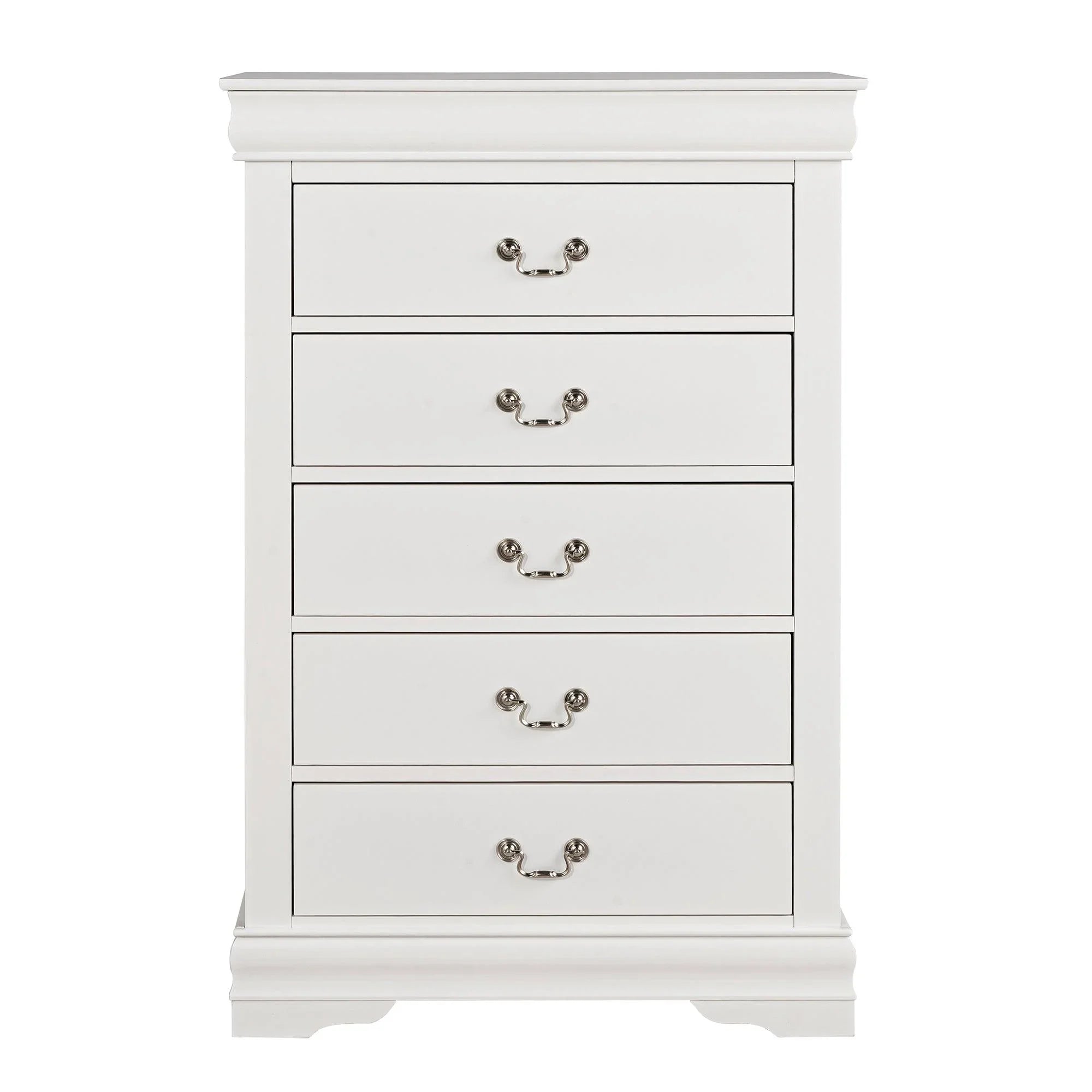 Transitional 5-Drawer Dresser Chest with Classic Bracket Feet