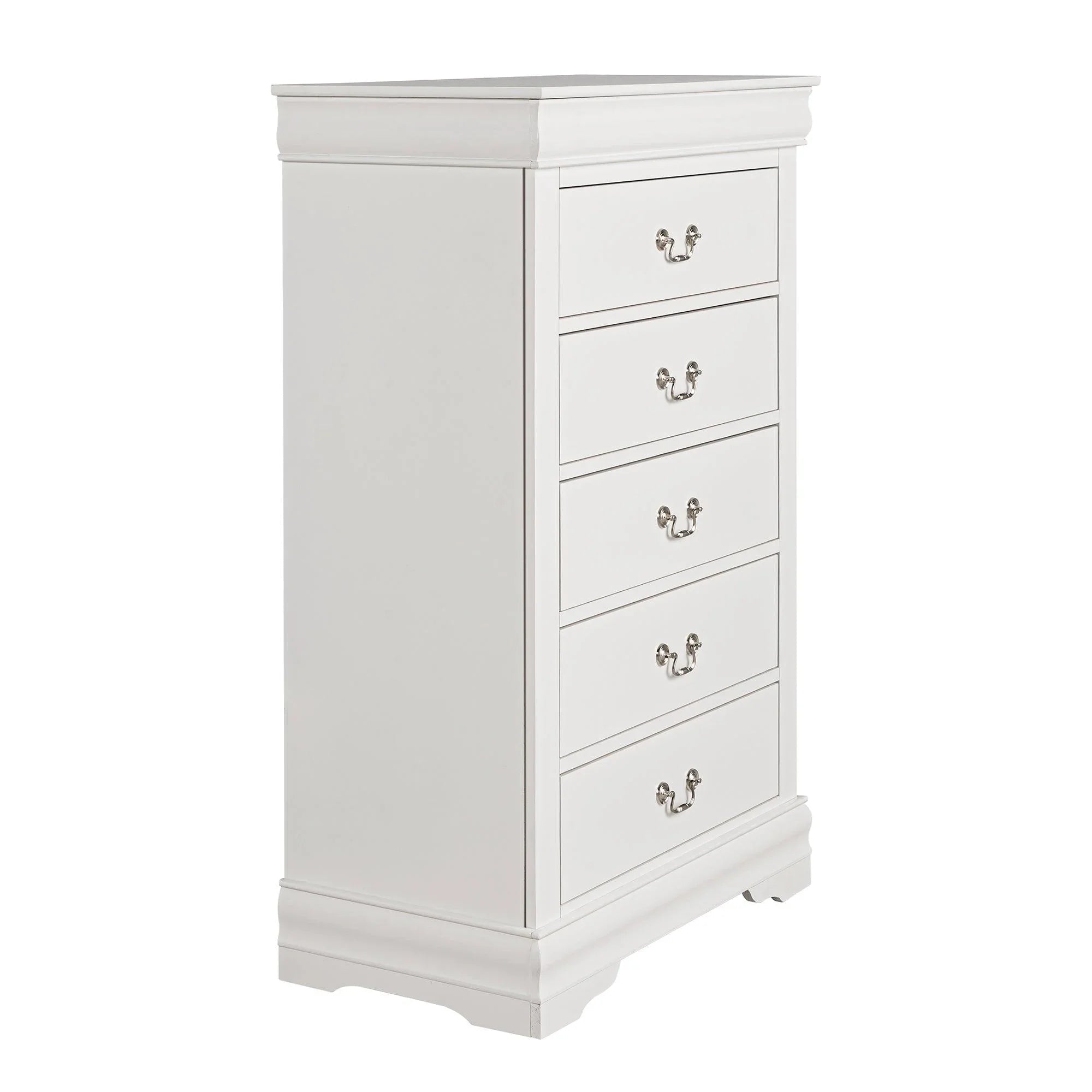 Transitional 5-Drawer Dresser Chest with Classic Bracket Feet