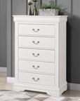 Transitional 5-Drawer Dresser Chest with Classic Bracket Feet