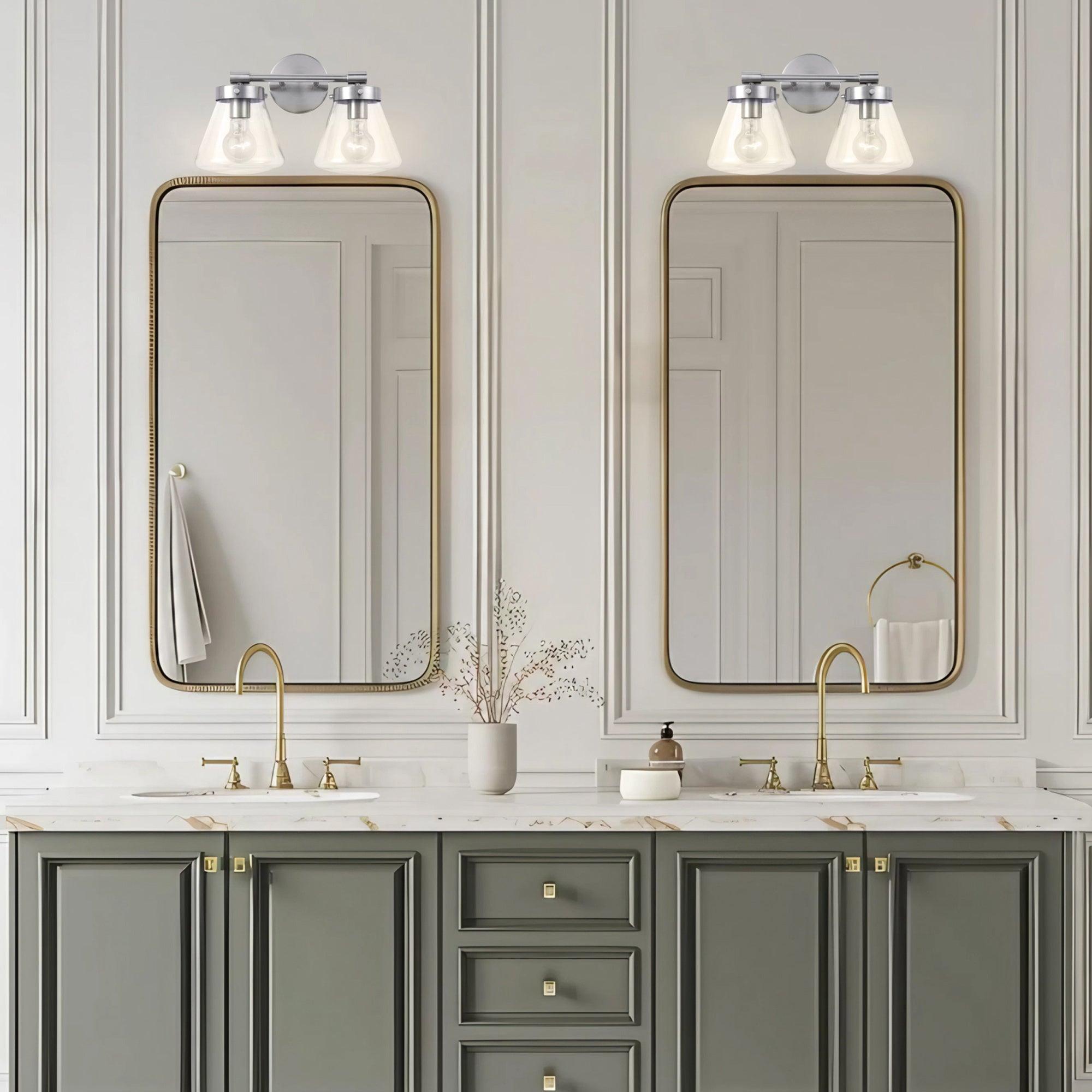 Gleam Modern Farmhouse 2-Light Black Vanity Light