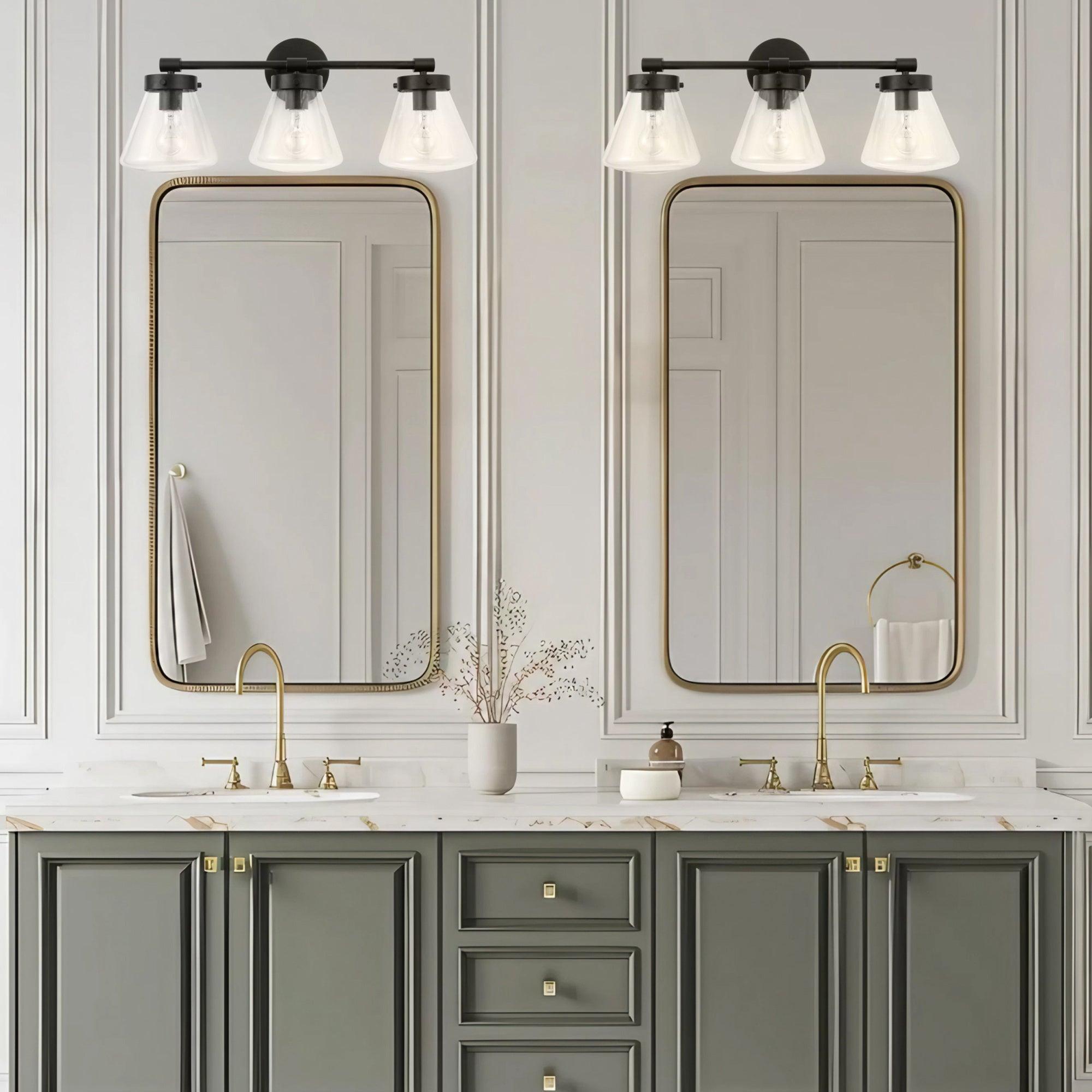 Gleam Modern 3-Light Brushed Nickel Dimmable Vanity Light