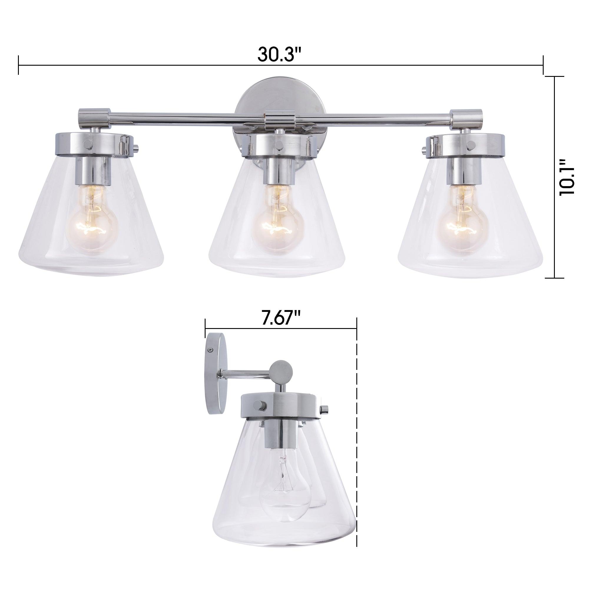 Gleam Modern 3-Light Brushed Nickel Dimmable Vanity Light