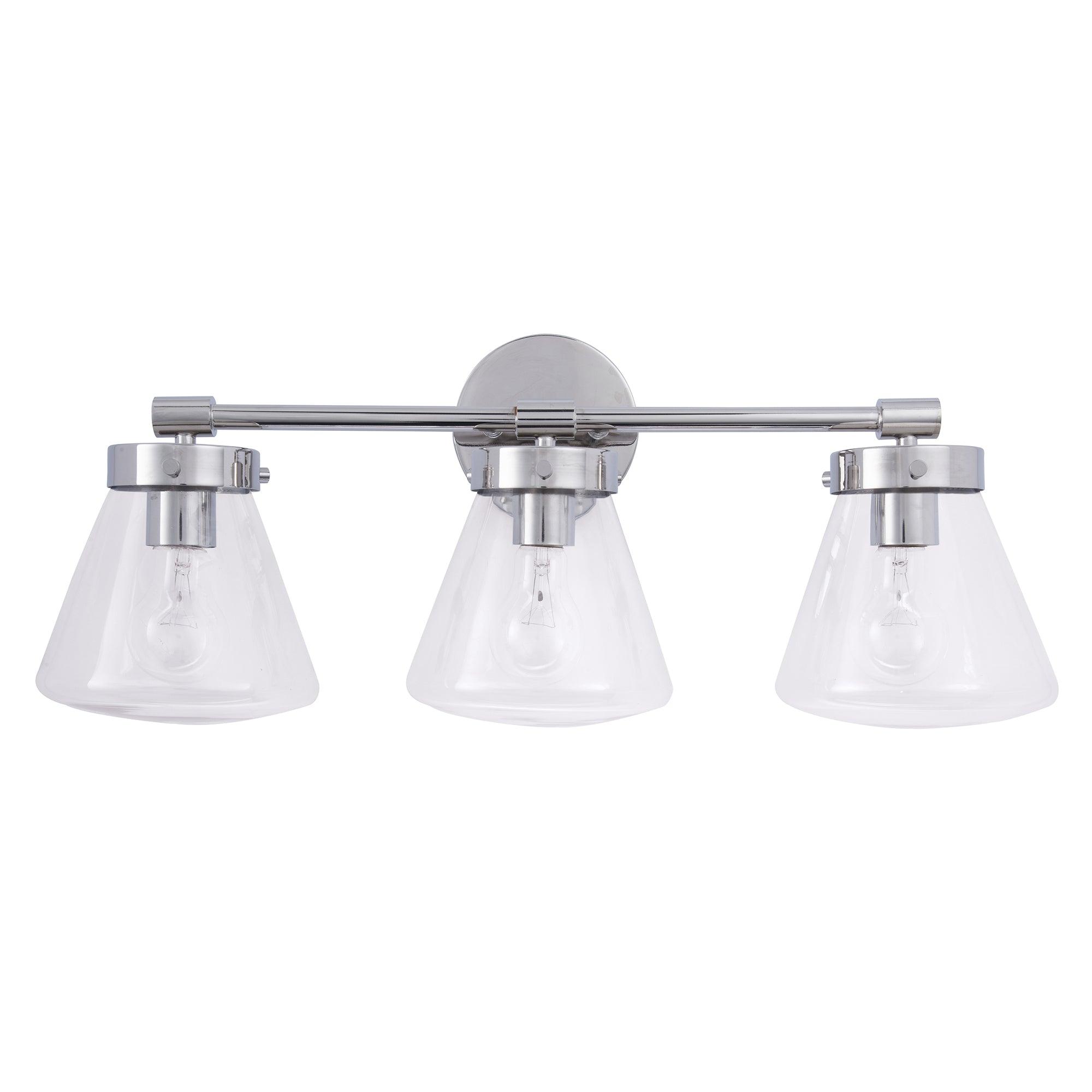Gleam Modern 3-Light Brushed Nickel Dimmable Vanity Light