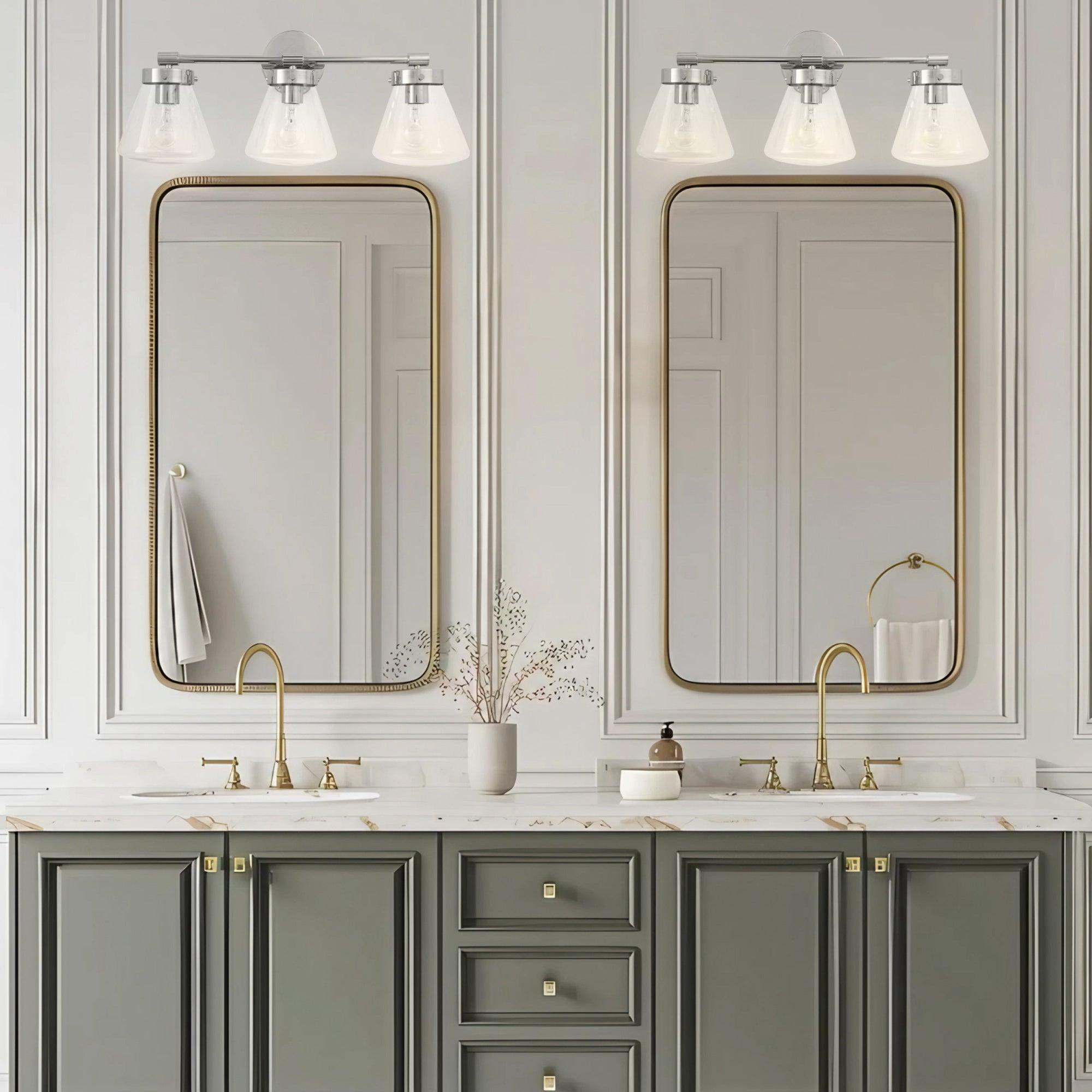 Gleam Modern 3-Light Brushed Nickel Dimmable Vanity Light