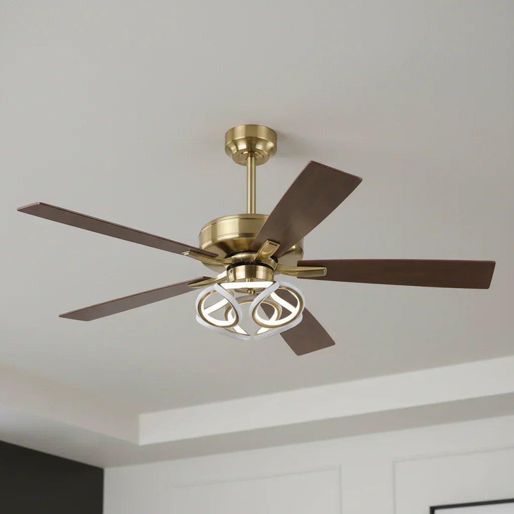 52" Boyd Antique-bronze Golden RGB LED Smart Fan - IPLUS Lighting
