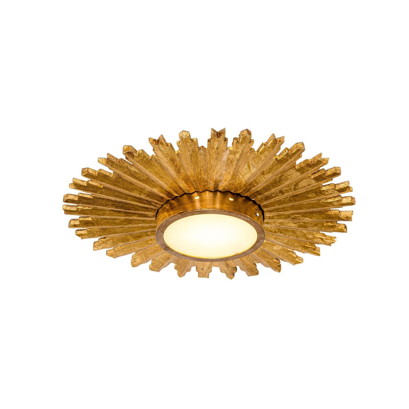 Golden Sunburst Flush Mount LED Light