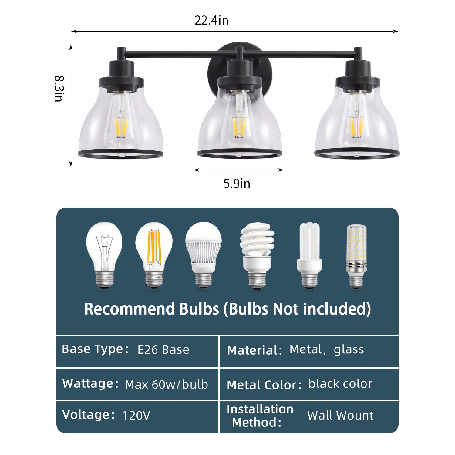 Hermosa 3-Light Modern Bathroom Vanity Light