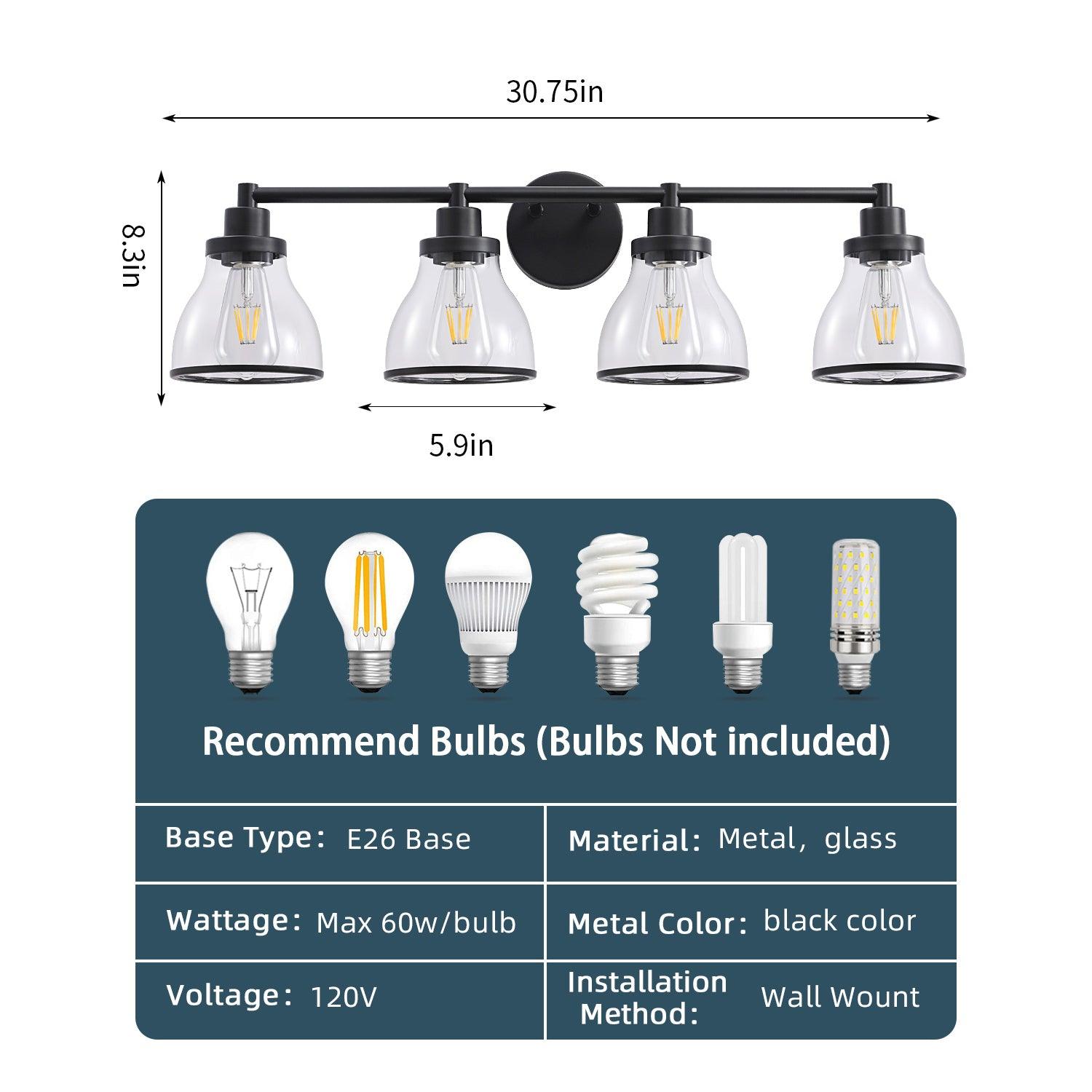 Hermosa 4-Light Modern Bathroom Vanity Light