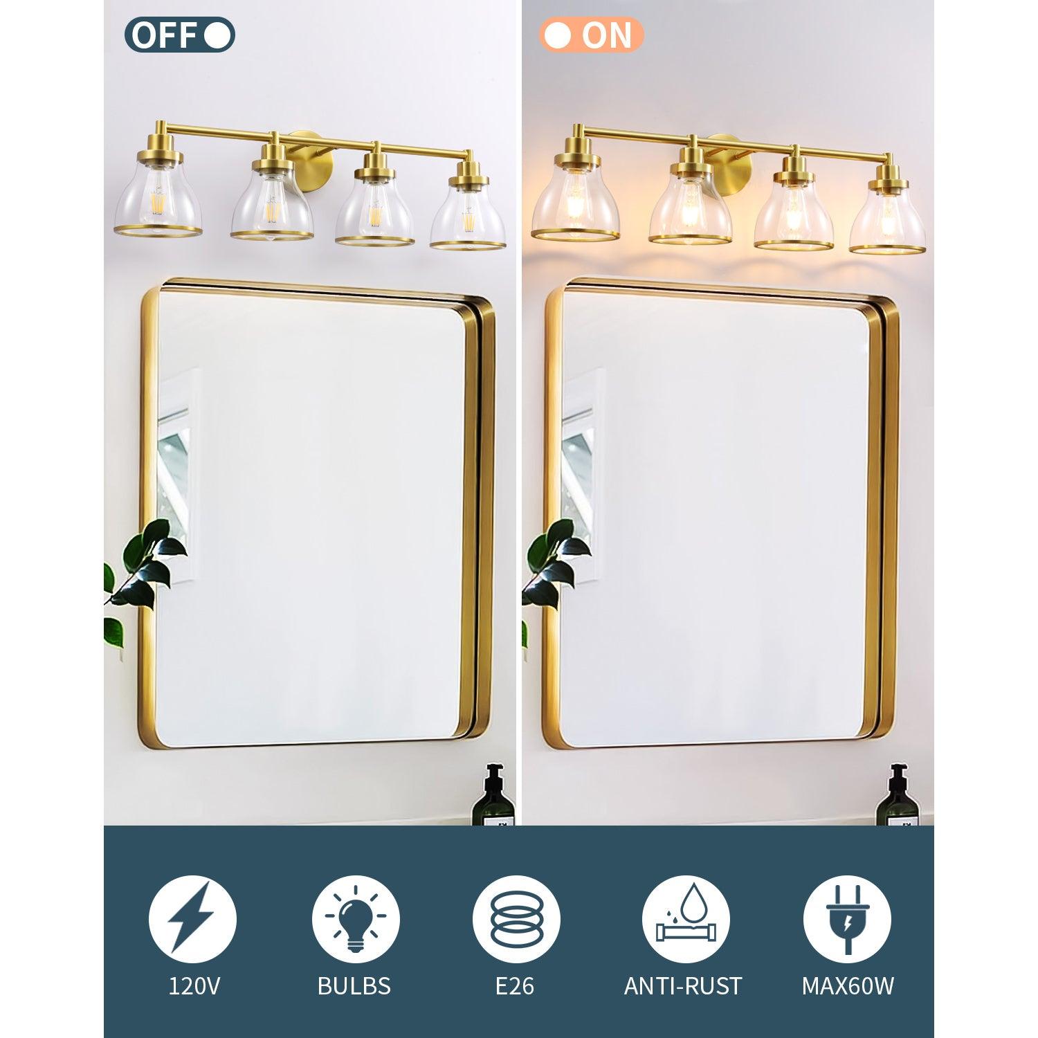 Hermosa 4-Light Modern Bathroom Vanity Light