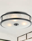 16 Inch Modern 3-Light Black Flush Mount Light