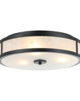 16 Inch Modern 3-Light Black Flush Mount Light