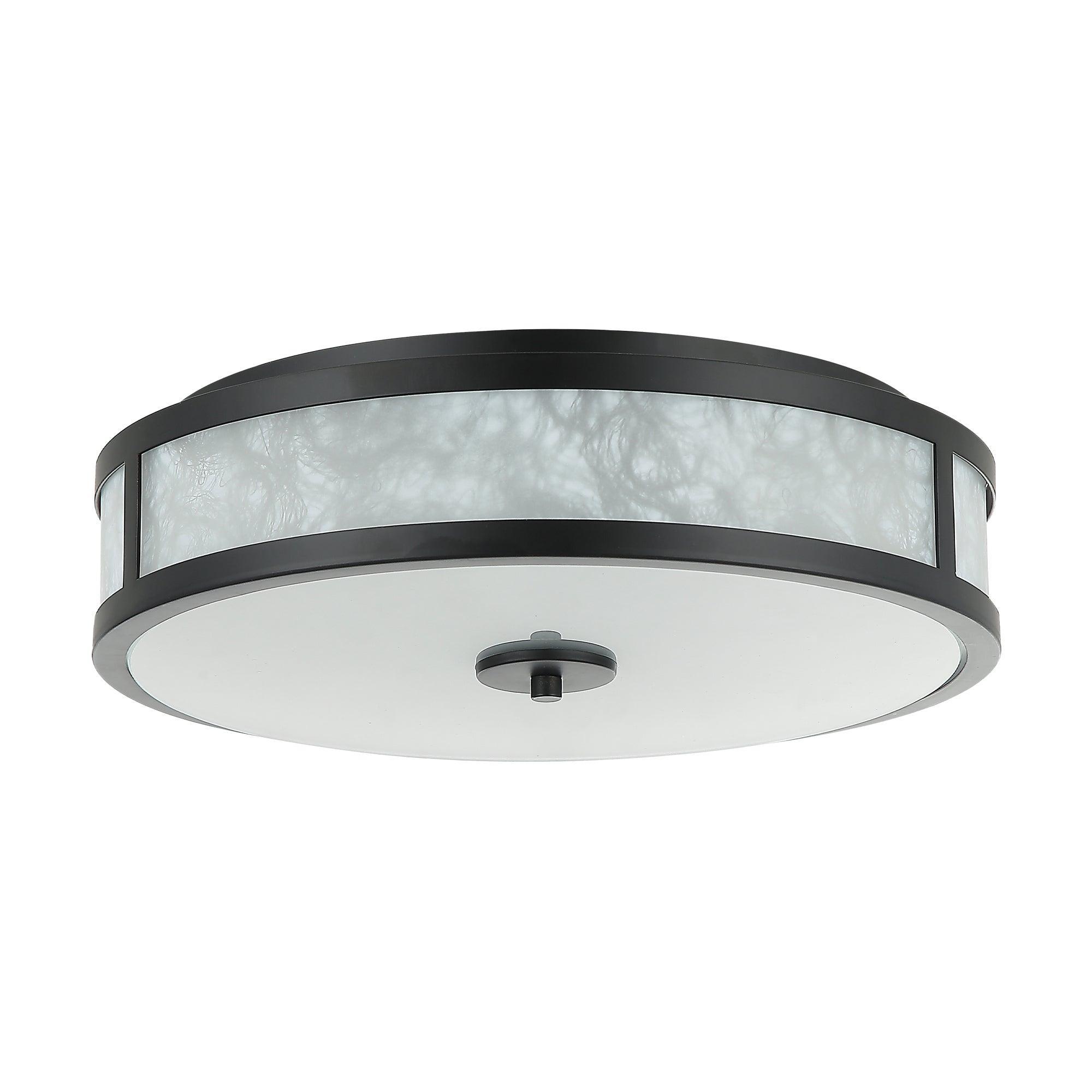 16 Inch Modern 3-Light Black Flush Mount Light