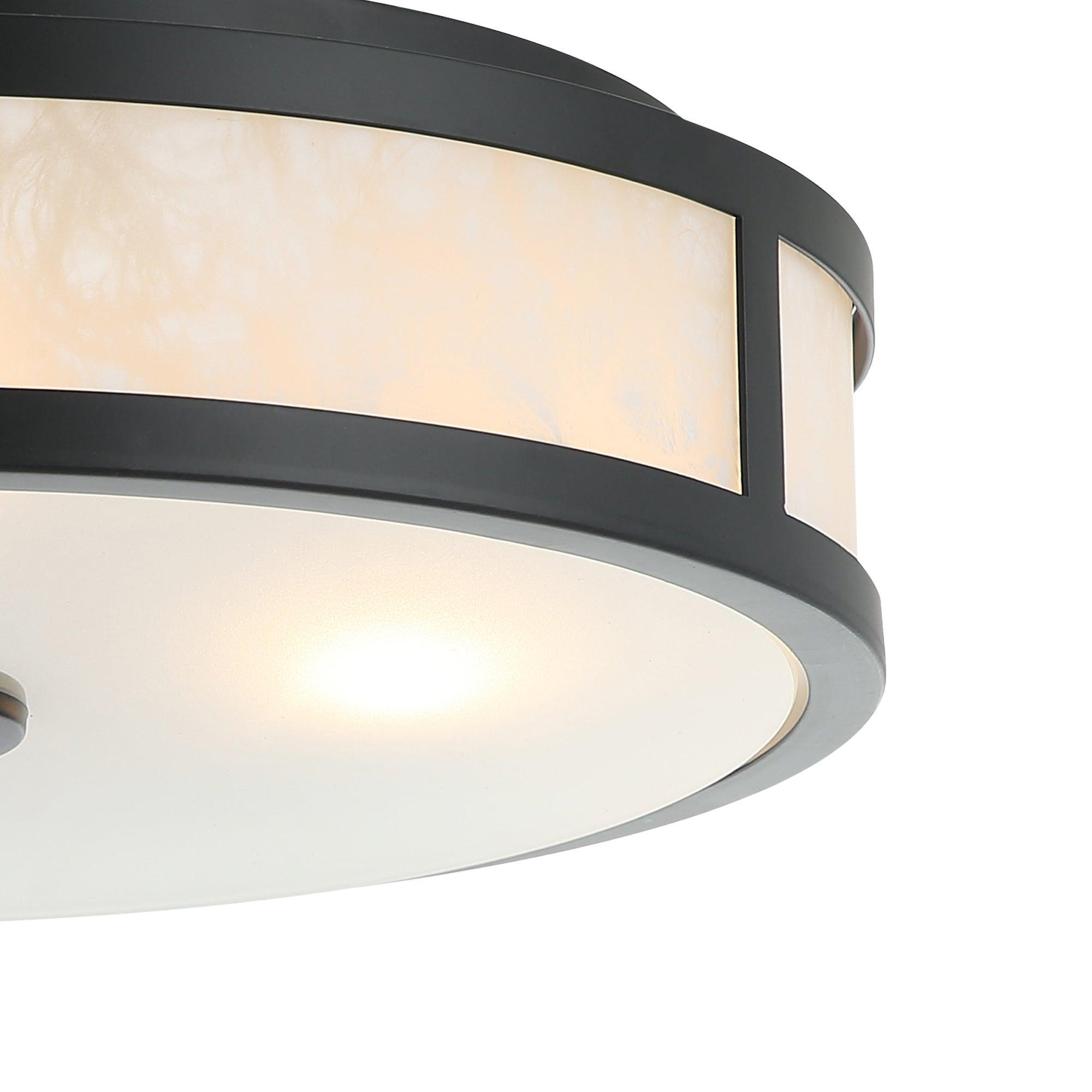 16 Inch Modern 3-Light Black Flush Mount Light