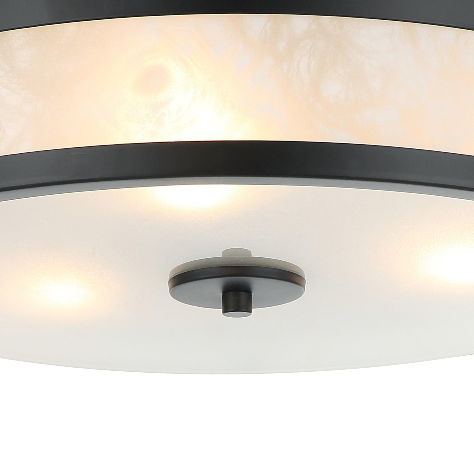16 Inch Modern 3-Light Black Flush Mount Light