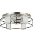 Industrial Satin Nickel 15 Inch 3-Light Flush Mount Light