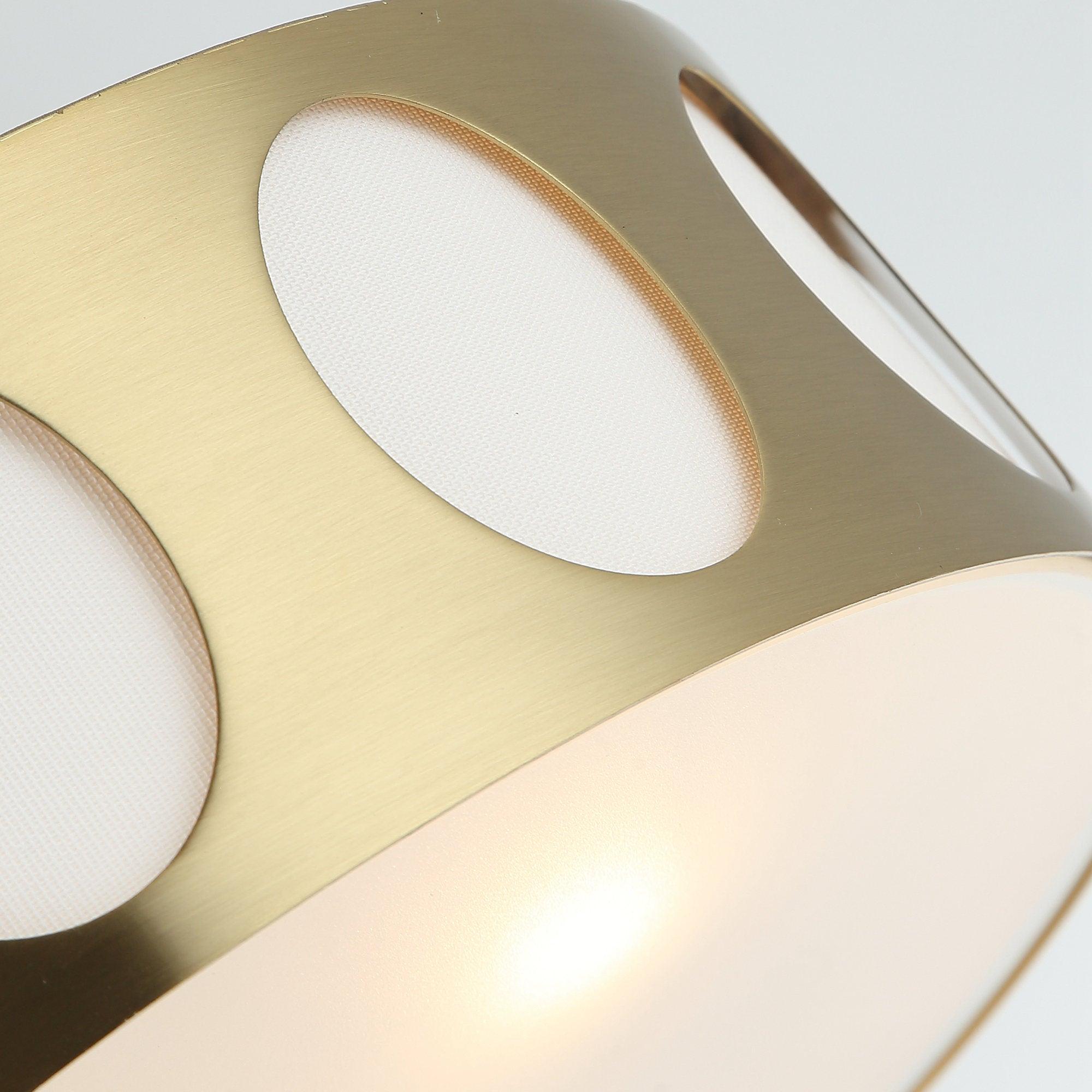 Modern Golden 14 Inch 3-Light Flush Mount Light