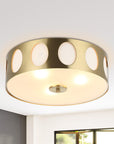 Modern Golden 14 Inch 3-Light Flush Mount Light