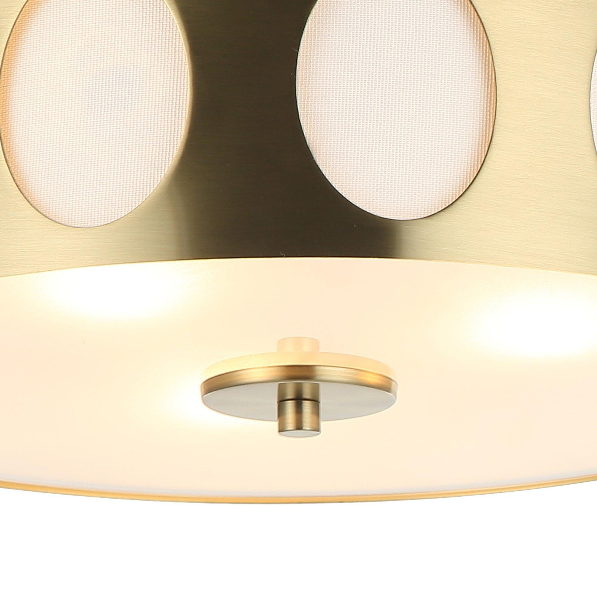 Modern Golden 14 Inch 3-Light Flush Mount Light