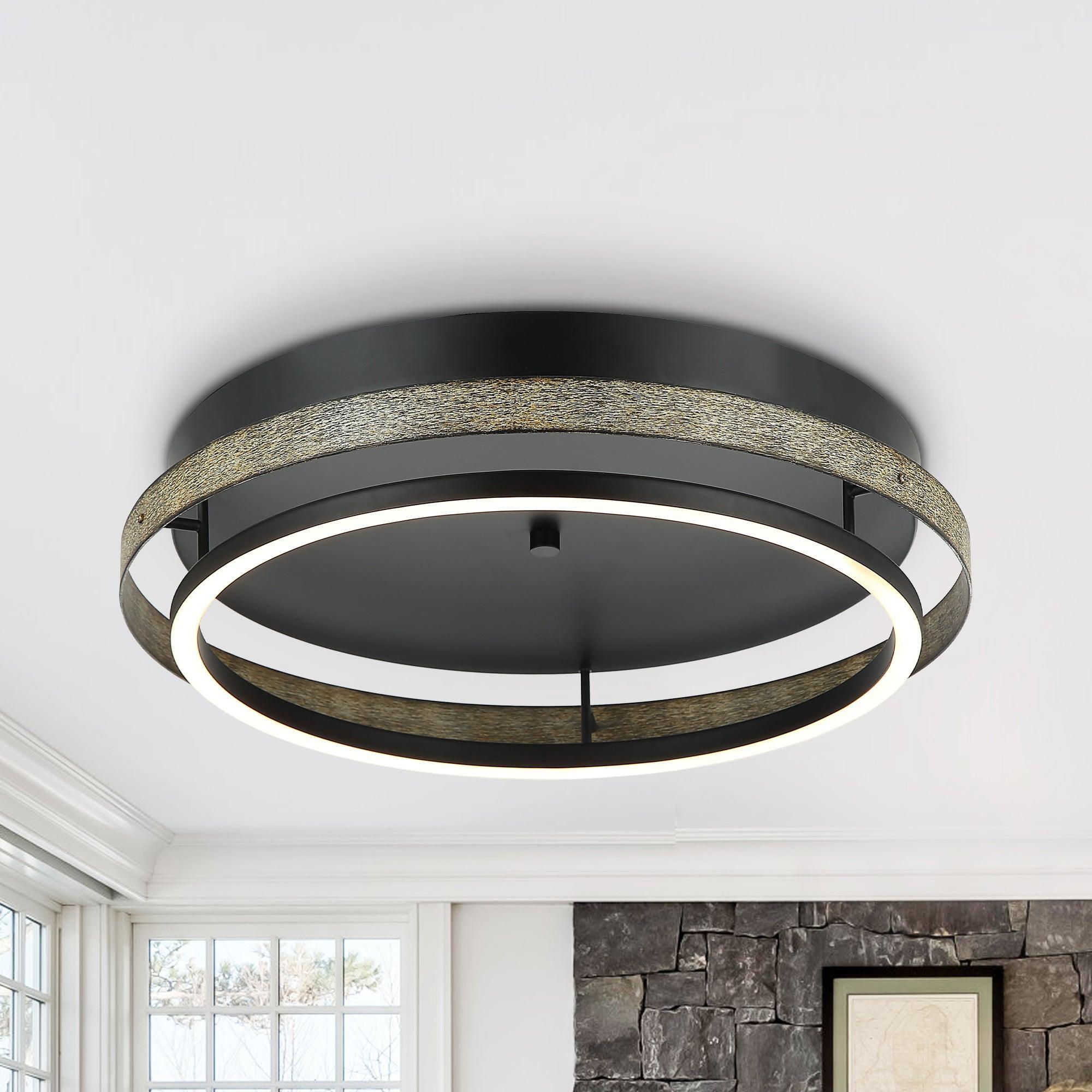 Farmhouse 18 Inch Round LED Flush Mount Light
