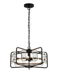 Modern Crystal 4-Light Golden Black Pendant Light