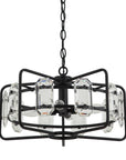 Modern Crystal 4-Light Golden Black Pendant Light