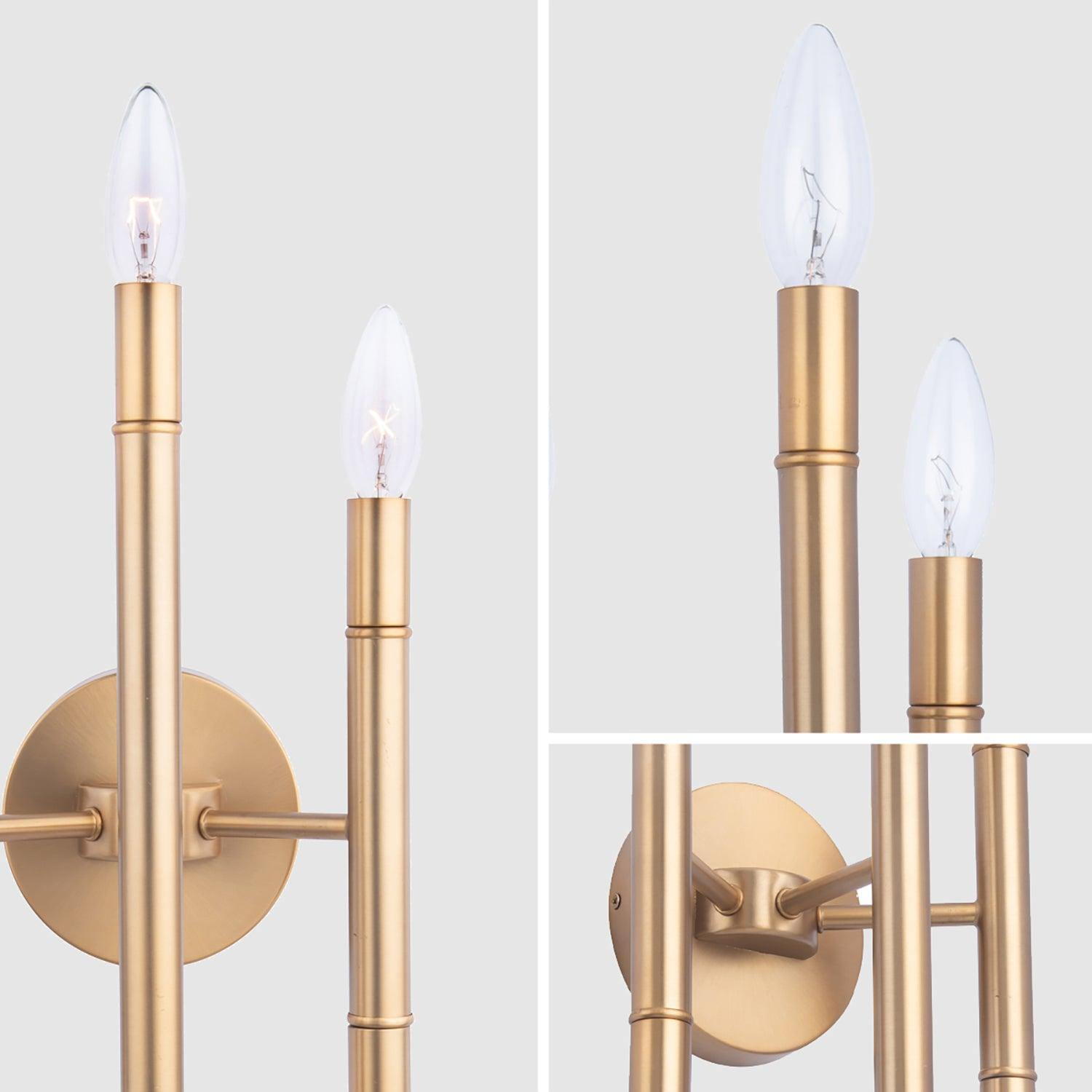 Ignis Mid Century Modern Gold 6 Light Dimmable Wall Sconce