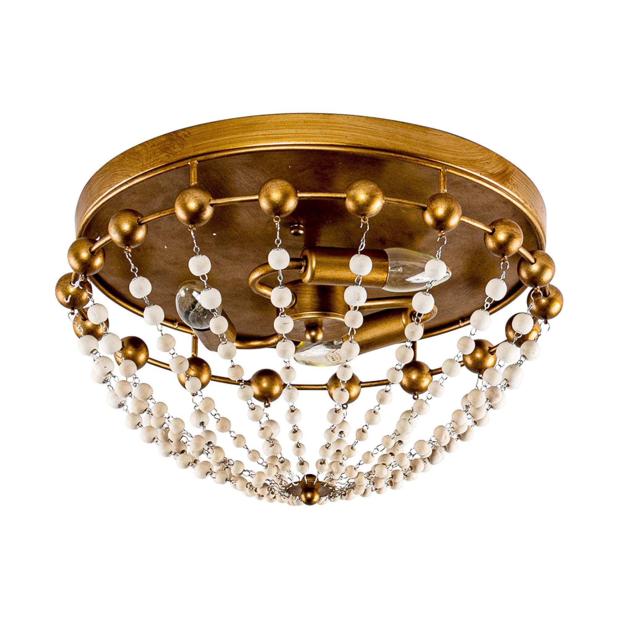 Golden LED 3-Light Modern Bohemian Flush Mount Light