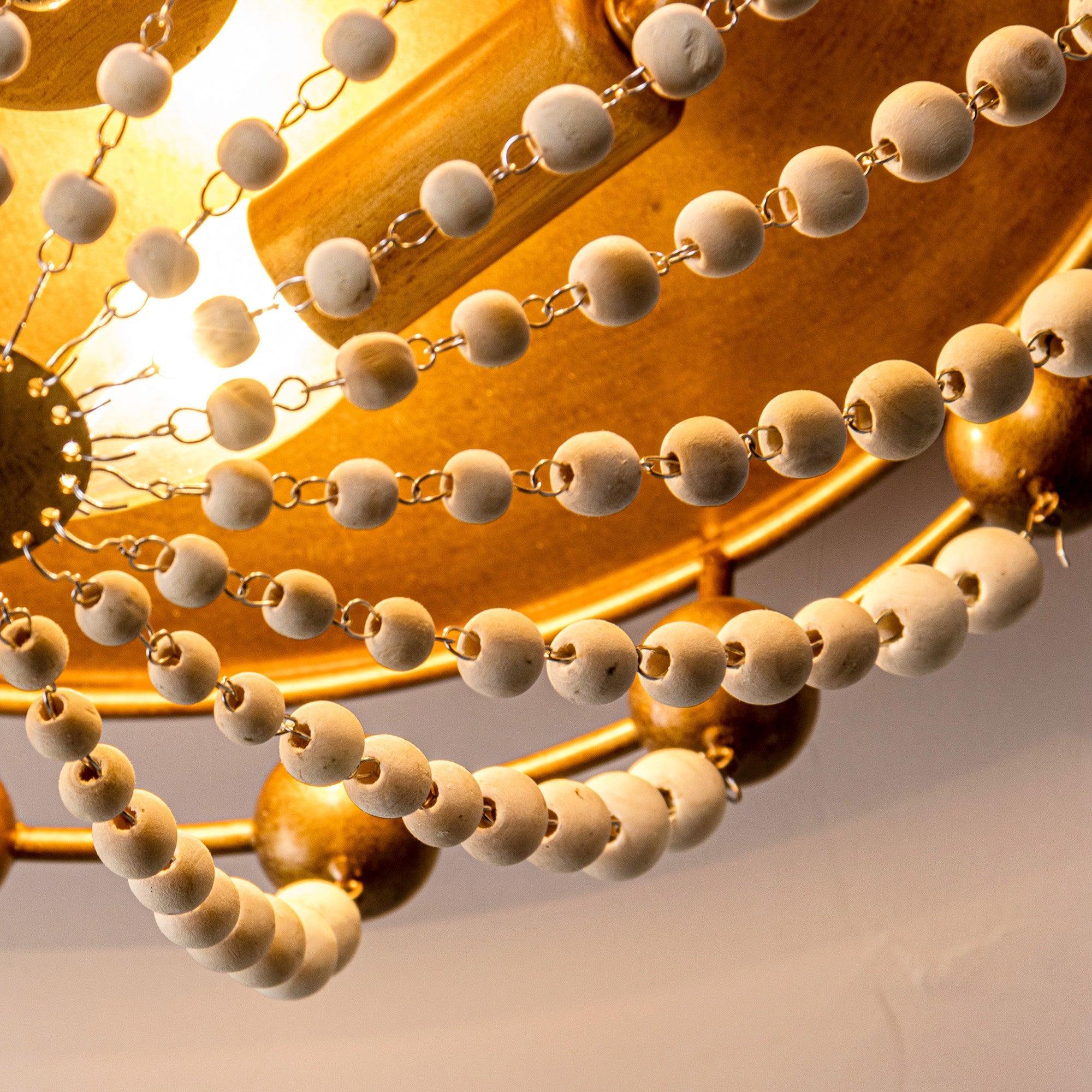 Golden LED 3-Light Modern Bohemian Flush Mount Light