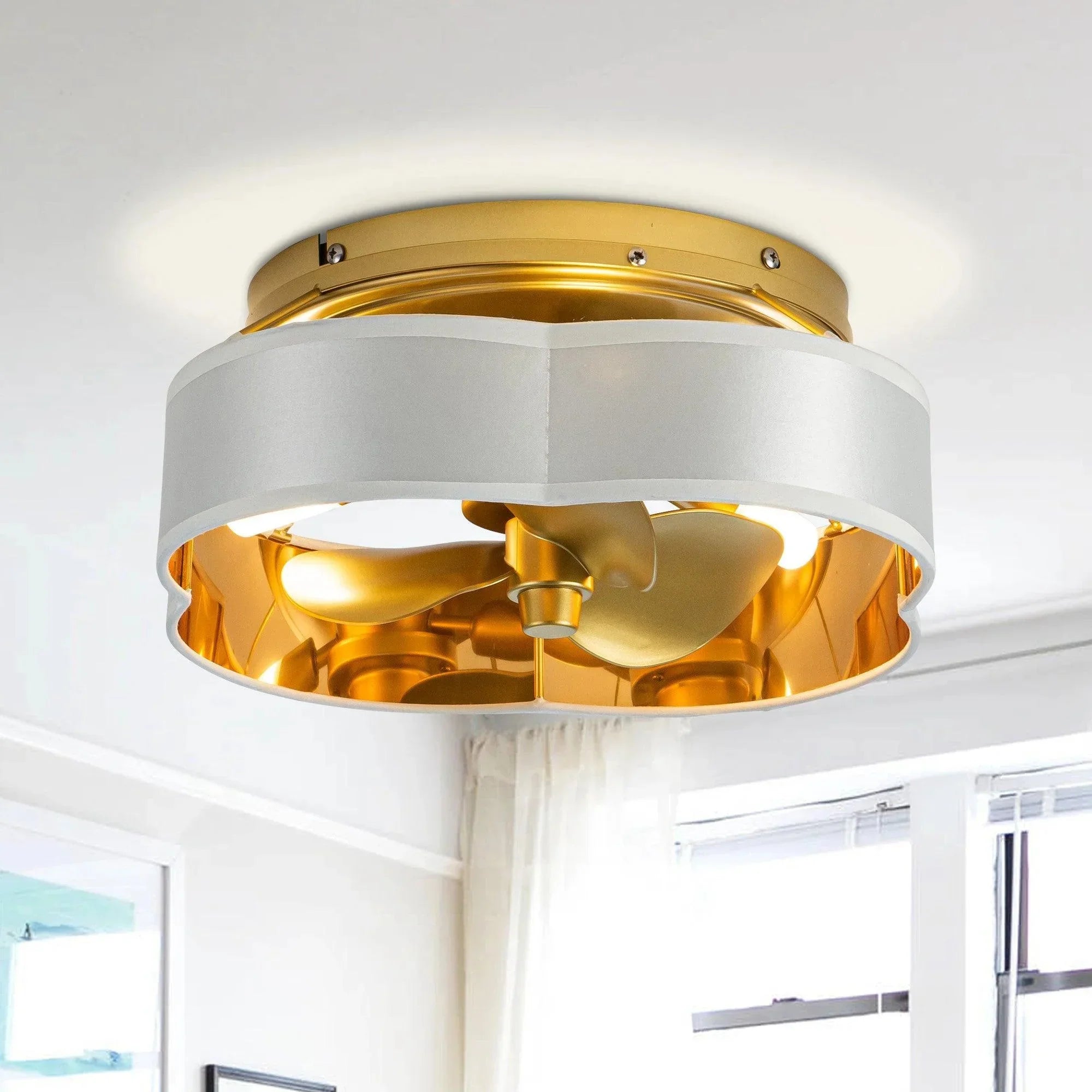 13" Golden Flush Mount Ceiling Fan