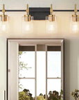 Clear Glass Jasper Modern 4-Light Bathroom Vanity Light