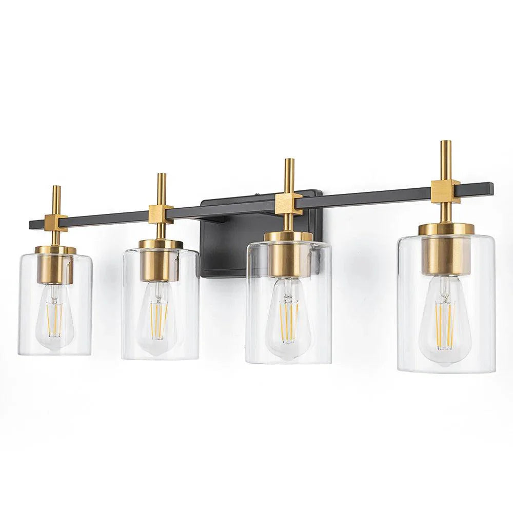 Clear Glass Jasper Modern 4-Light Bathroom Vanity Light