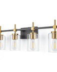 Clear Glass Jasper Modern 4-Light Bathroom Vanity Light