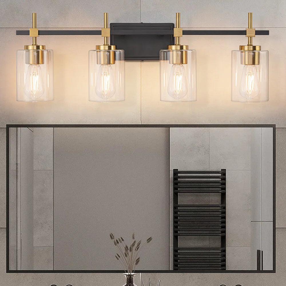 Clear Glass Jasper Modern 4-Light Bathroom Vanity Light