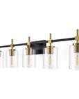 Clear Glass Jasper Modern 5-Light Bathroom Vanity Light