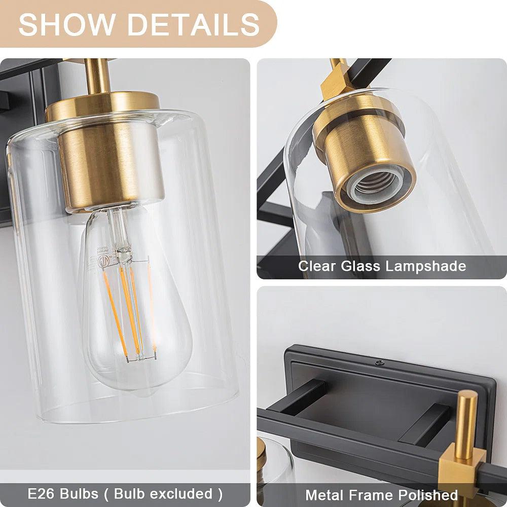 Clear Glass Jasper Modern 5-Light Bathroom Vanity Light