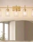 Clear Glass Jasper Modern 5-Light Bathroom Vanity Light